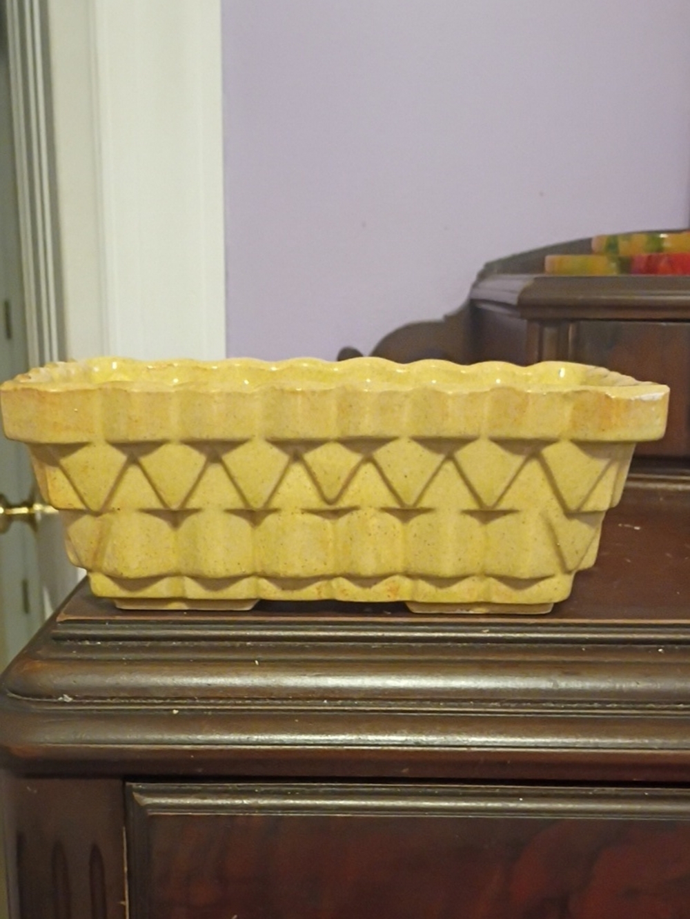 Upco Yellow Ceramic Decorative Planter